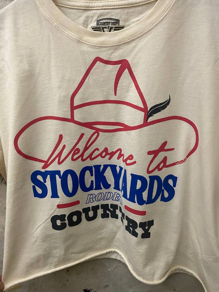 Welcome to the Stockyards Rodeo relaxed Crop T-shirt