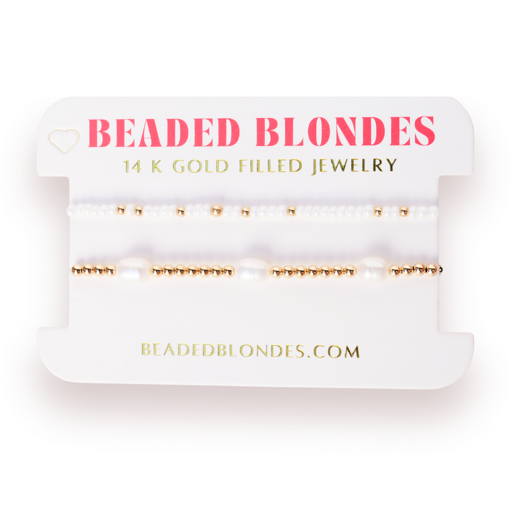 Poppi Pearl Luster Bracelet Stack (Set of 2)