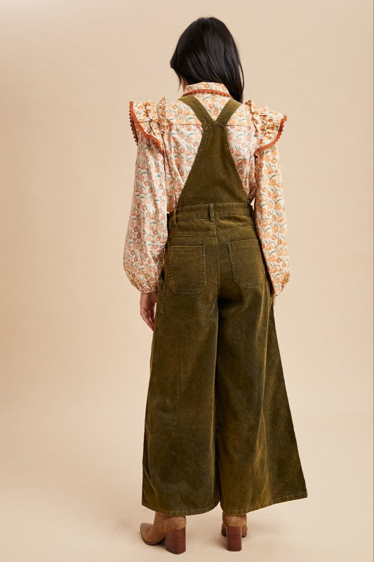 The Katie Corduroy Flare Overalls