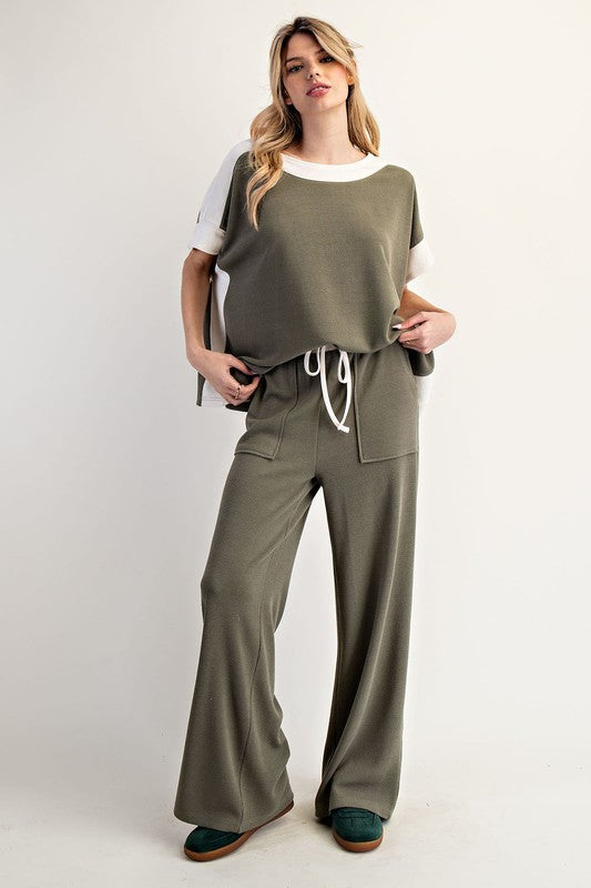 EE Color Block Pants in dry herb