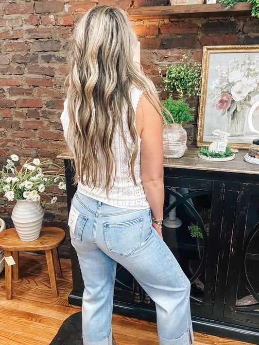 Vintage Dreams Cuffed Jeans