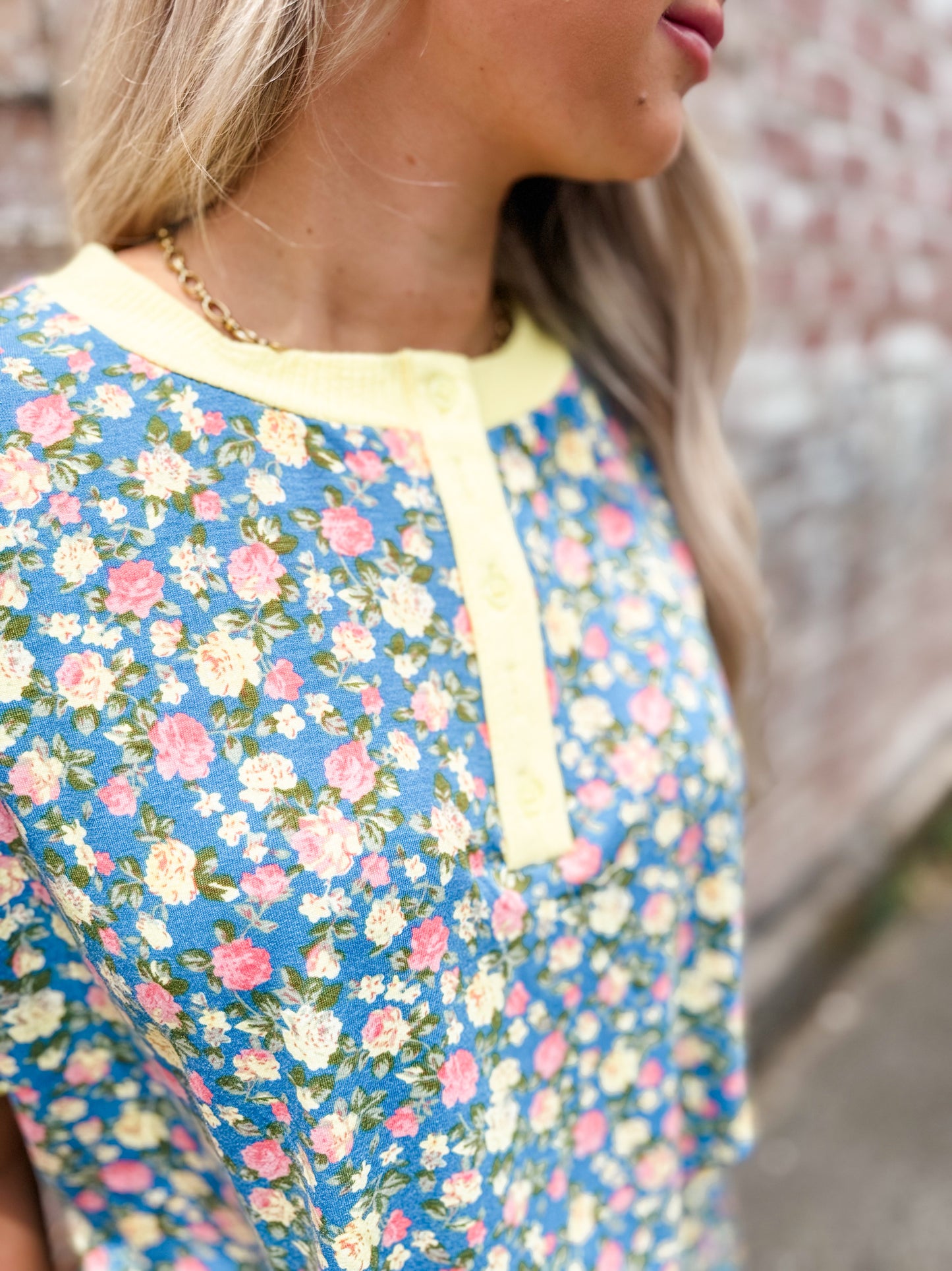Blue/butter floral lounge set