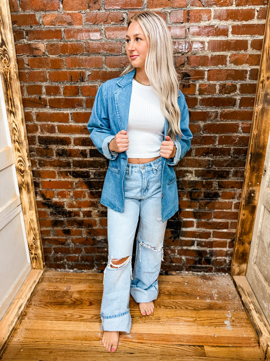 Denim blazer