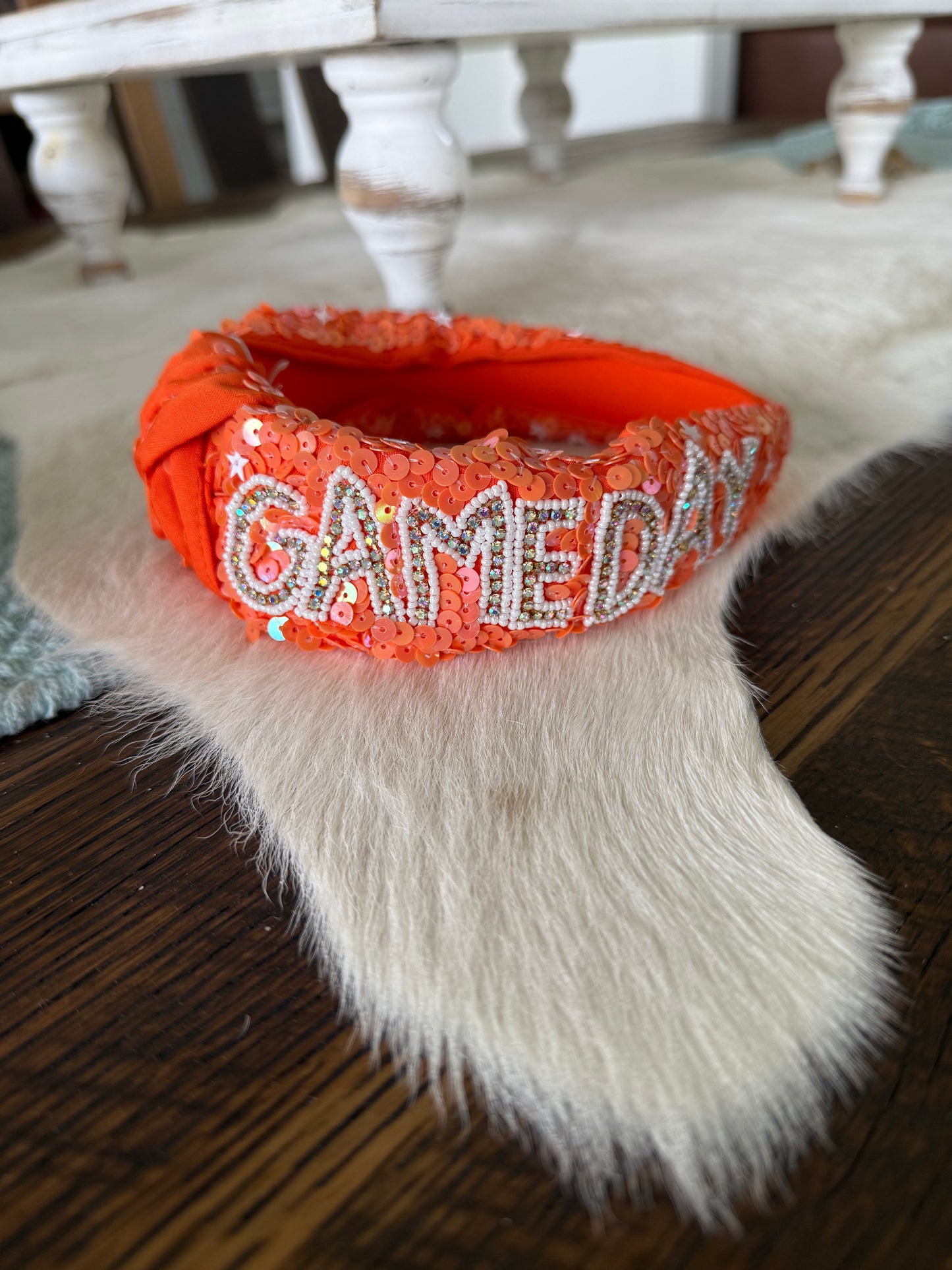 Orange sequins GAMEDAY headband