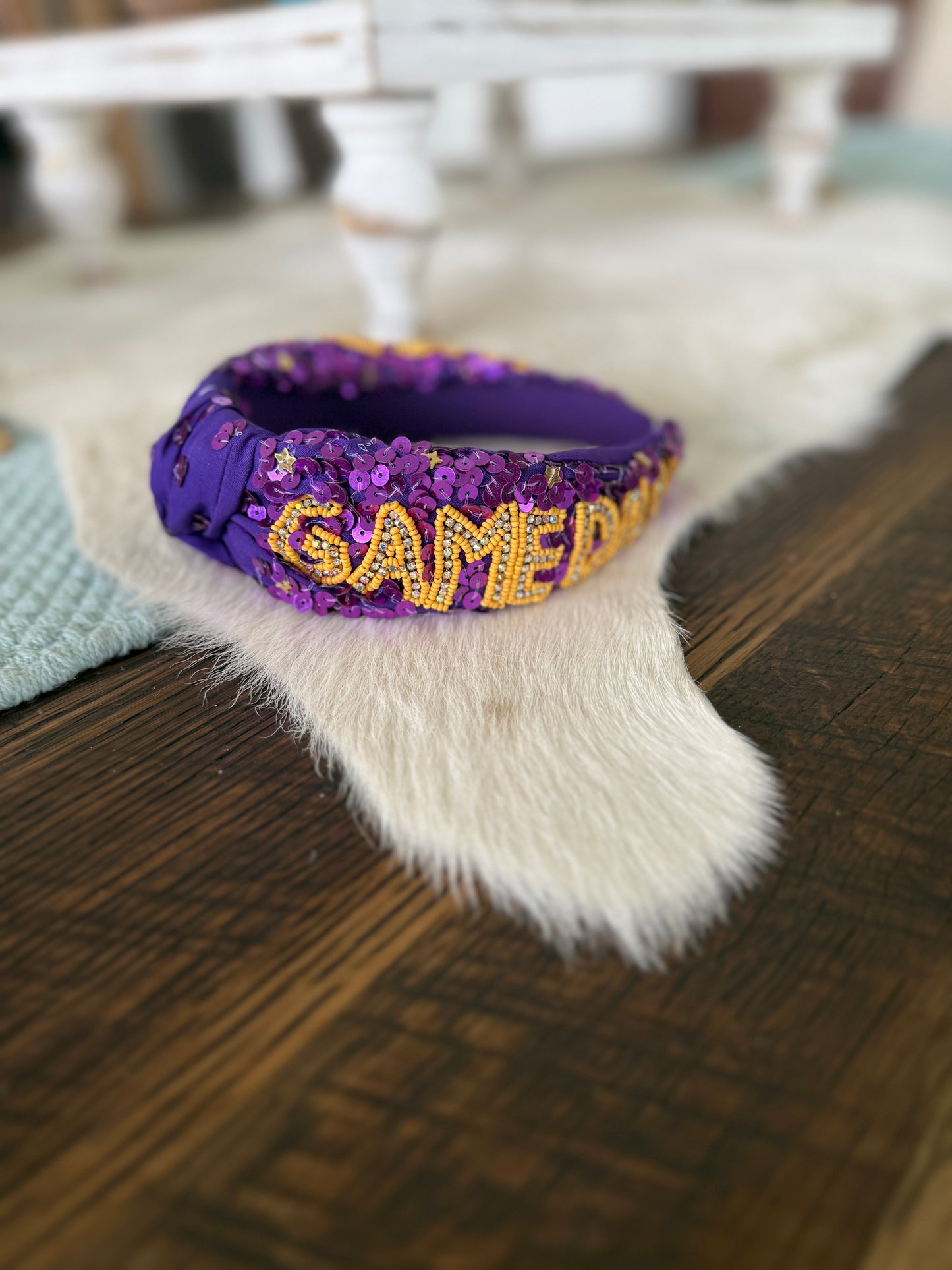 Purple sequins GAMEDAY headband