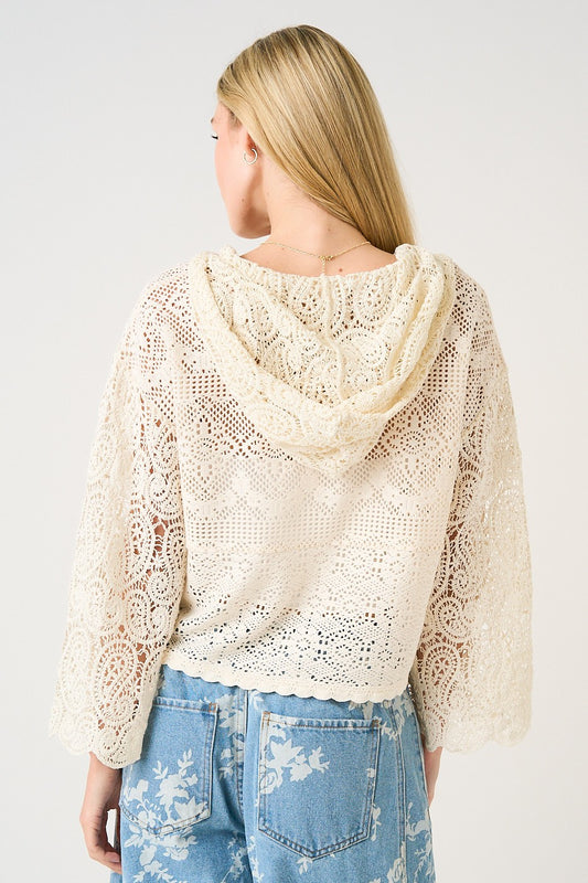 Brunch at the Beach Crochet & Lace Hoodie