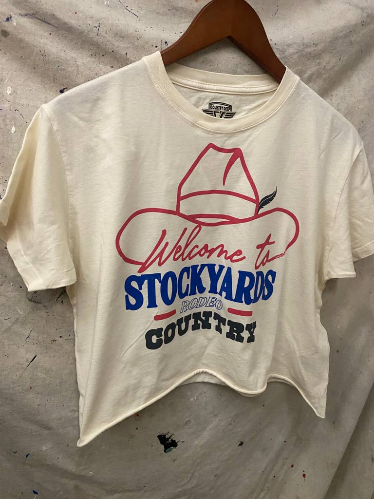 Welcome to the Stockyards Rodeo relaxed Crop T-shirt
