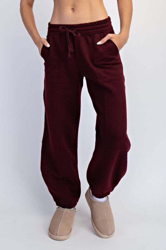RM Fleece Cocoon Jogger Pant-Dark Cherry