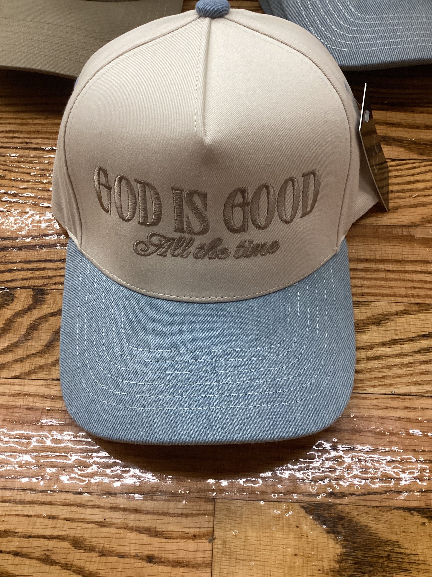 God is good att hat in denim