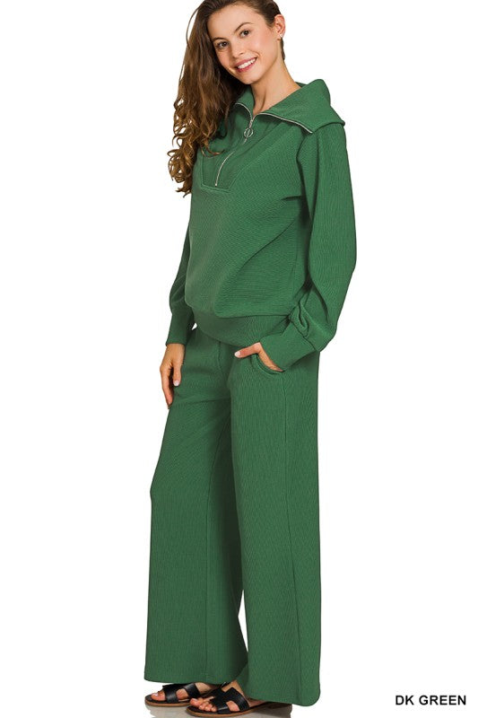 The Evergreen Ribbed Set