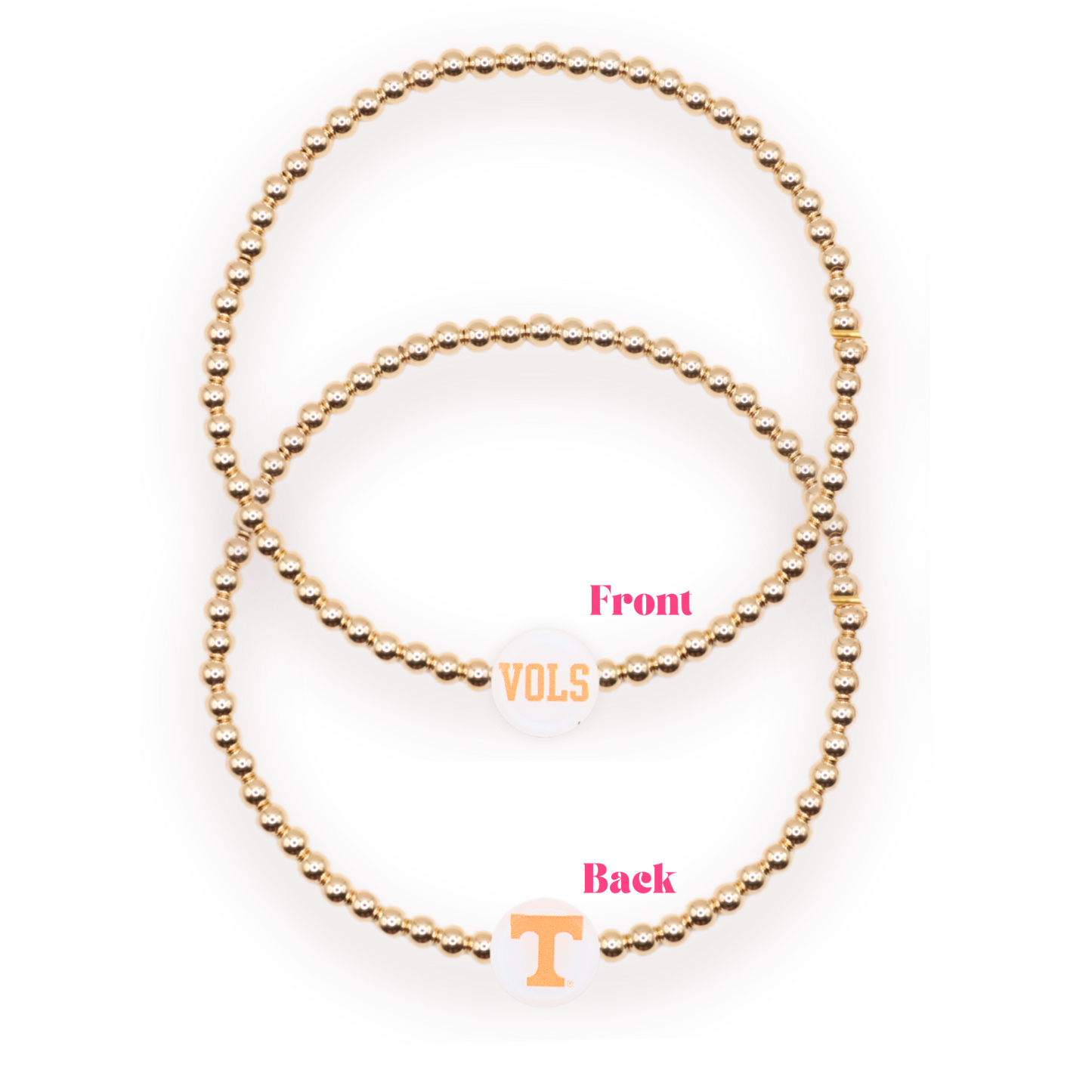 Tennessee/ Vols + Sprinkle Logo Bracelet Stack of 2