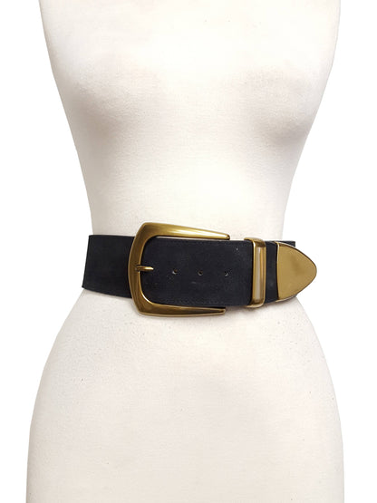Genuine Suede Wide Statement Belt