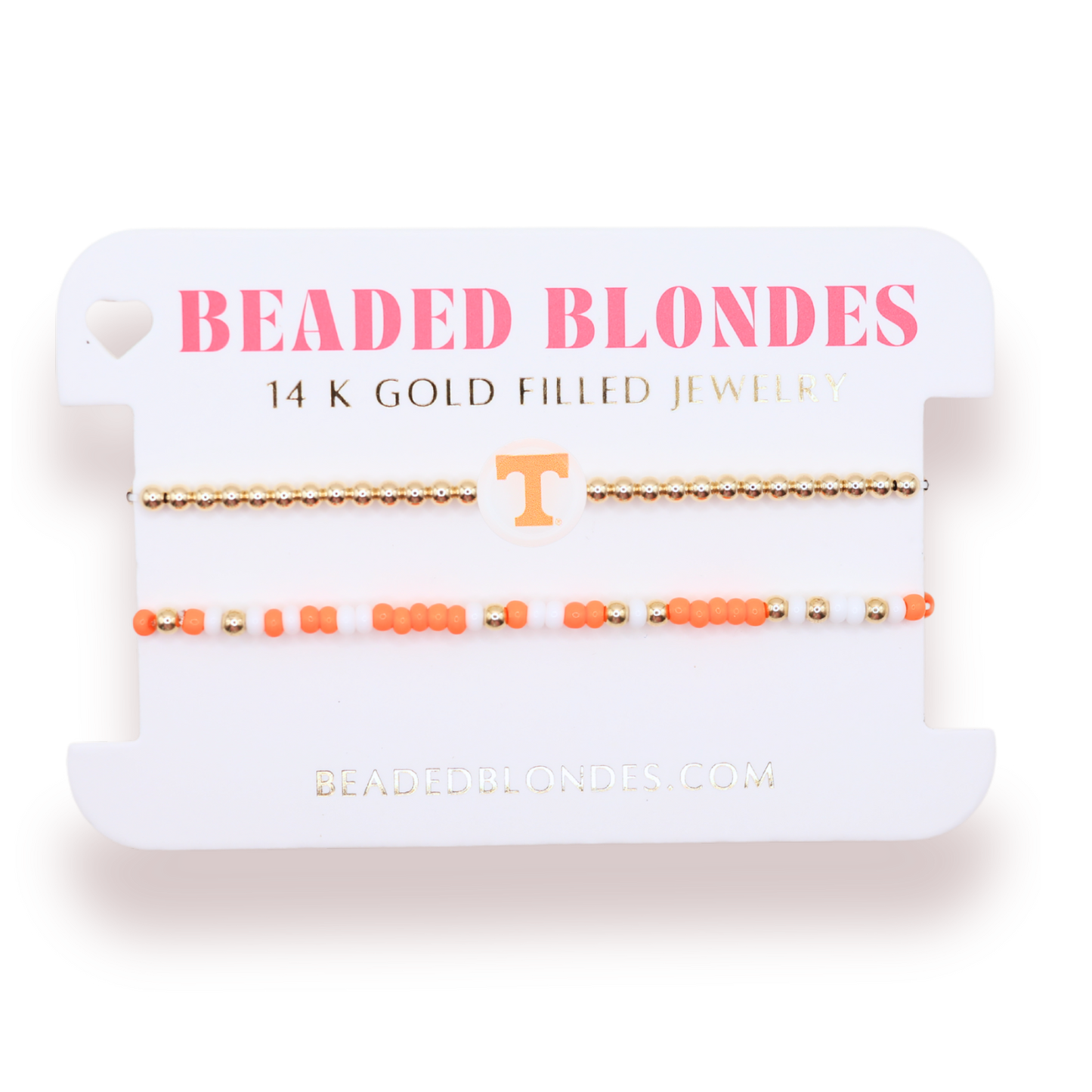 Tennessee/ Vols + Sprinkle Logo Bracelet Stack of 2