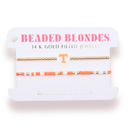 Tennessee/ Vols + Sprinkle Logo Bracelet Stack of 2