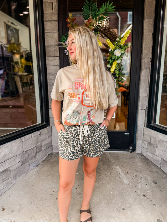 wild thing leopard lounge shorts