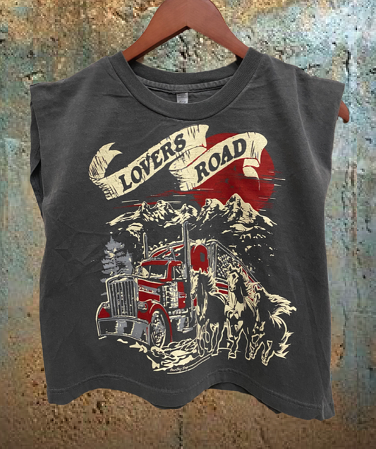 Lovers Road Midriff boxy Muscle crop top
