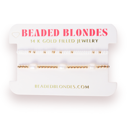 Poppi Pearl Luster Bracelet Stack (Set of 2)