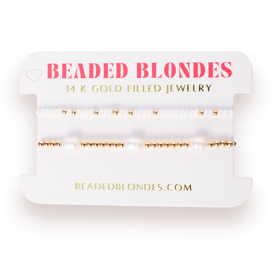 Poppi Pearl Luster Bracelet Stack (Set of 2)