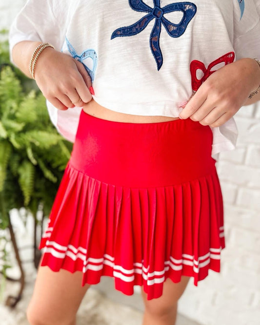 Red fly away skirt