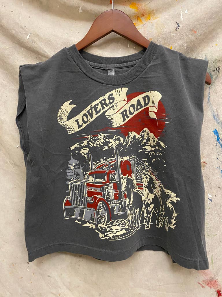 Lovers Road Midriff boxy Muscle crop top