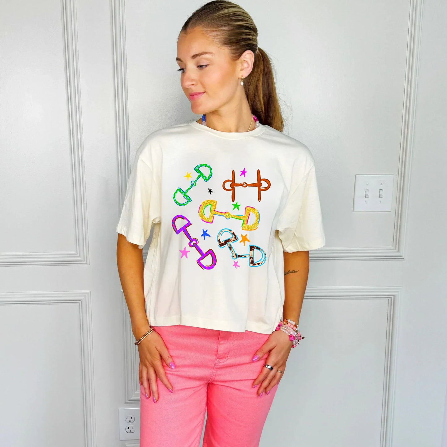 HORSE BIT CROPPED TEE