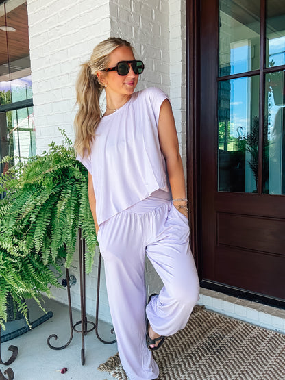 Petal Lilac Butter-Soft Knit Pants