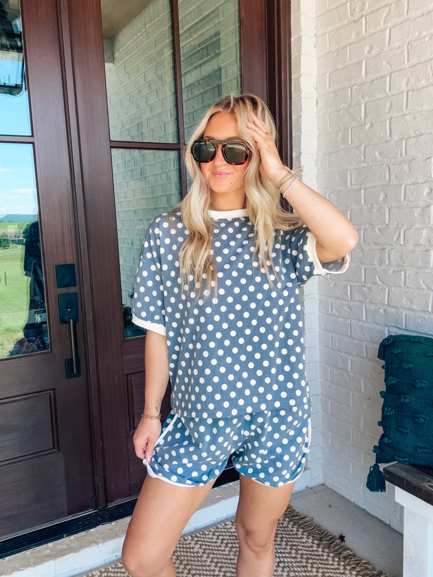 Dreamy Denim Polka Dot Relaxed Fit Set