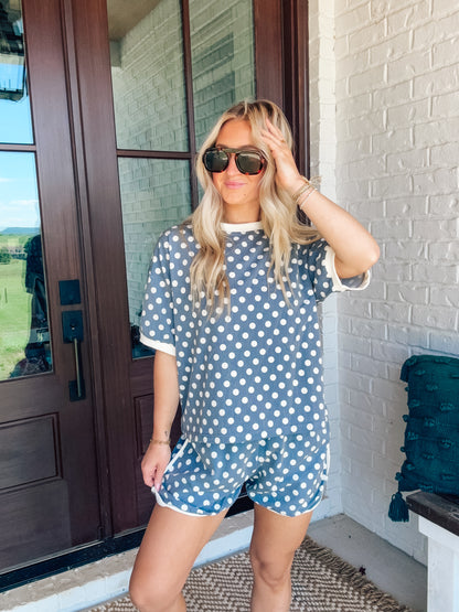 Dreamy Denim Polka Dot Relaxed Fit Set