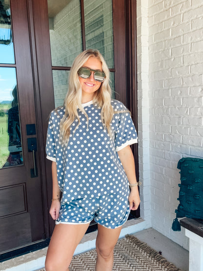 Dreamy Denim Polka Dot Relaxed Fit Set