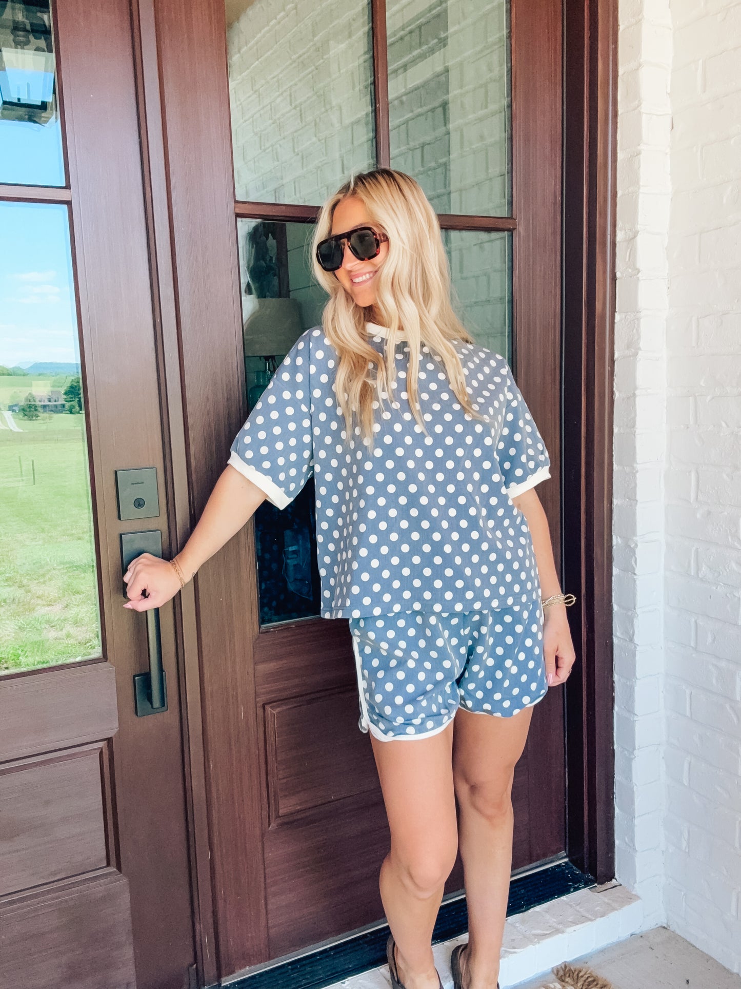 Dreamy Denim Polka Dot Relaxed Fit Set