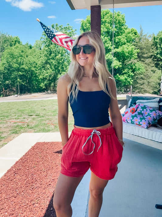 All American Mineral Washed Cotton Gauze Shorts