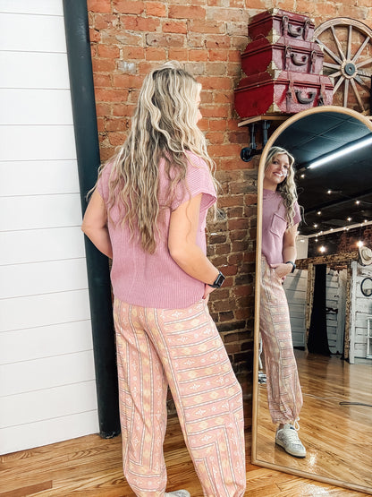 BLUSH CRUSH AZTEC JOGGERS