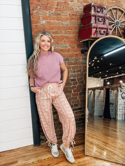 BLUSH CRUSH AZTEC JOGGERS