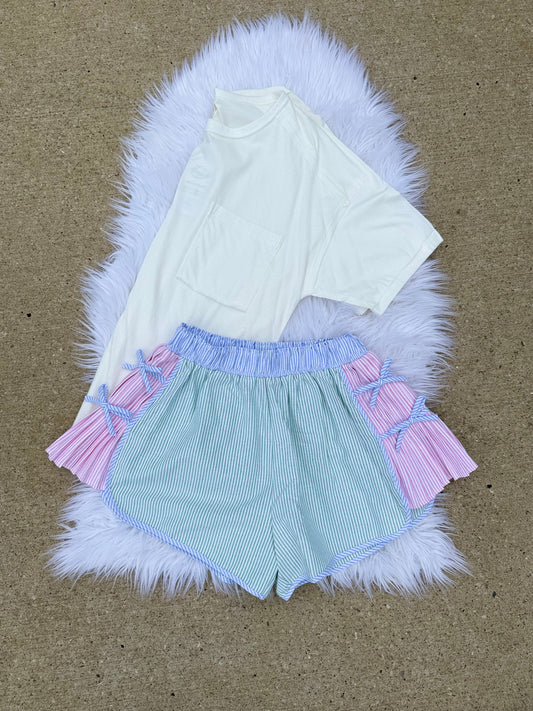 Pastel multi color sporty shorts