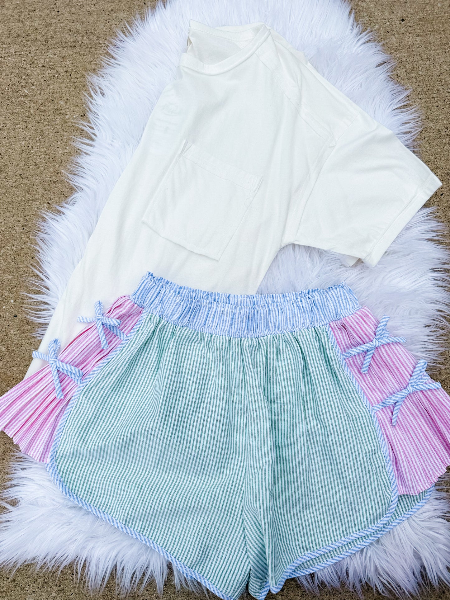 Pastel multi color sporty shorts