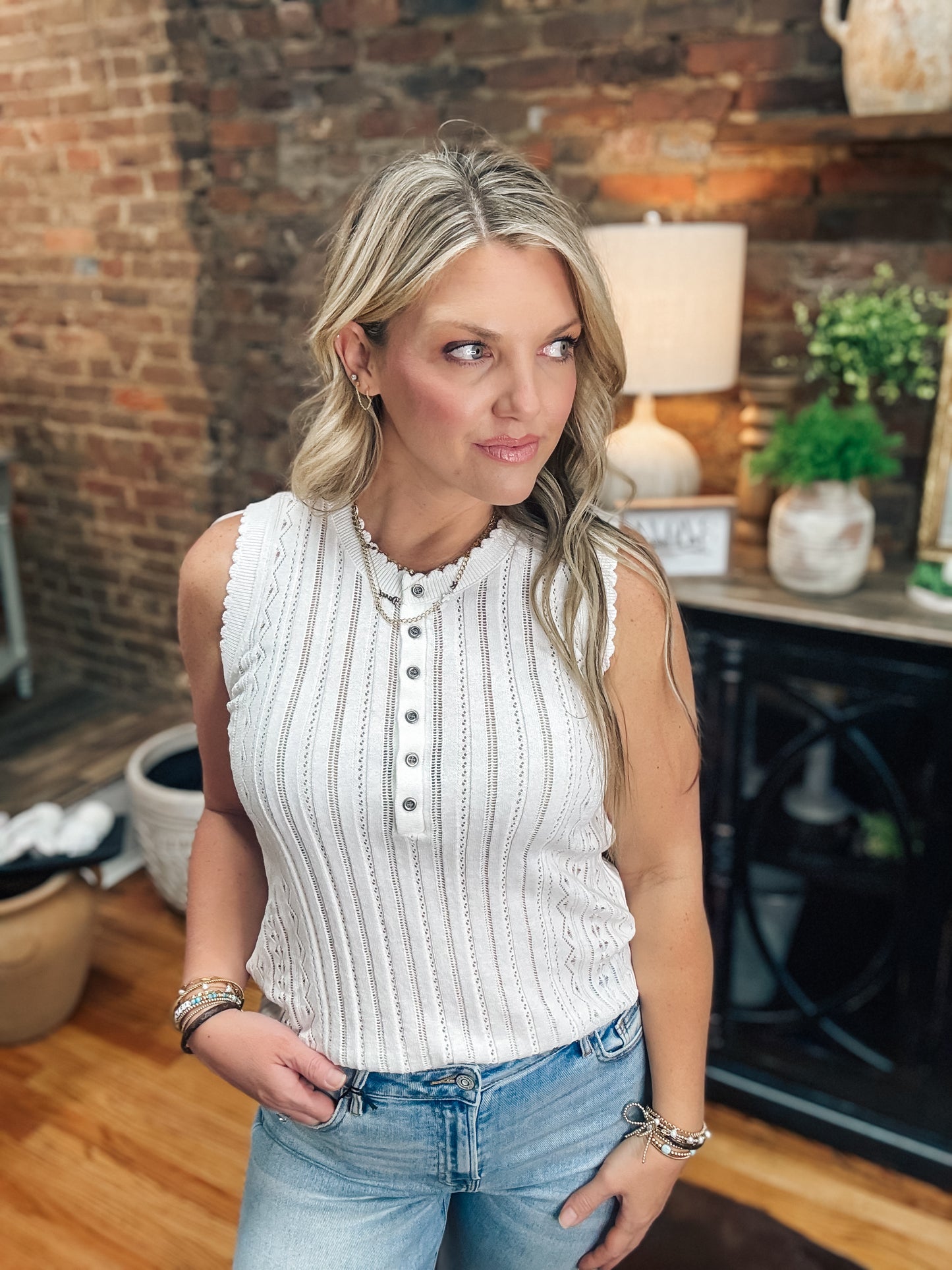 Snowy Beach Sweater Tank