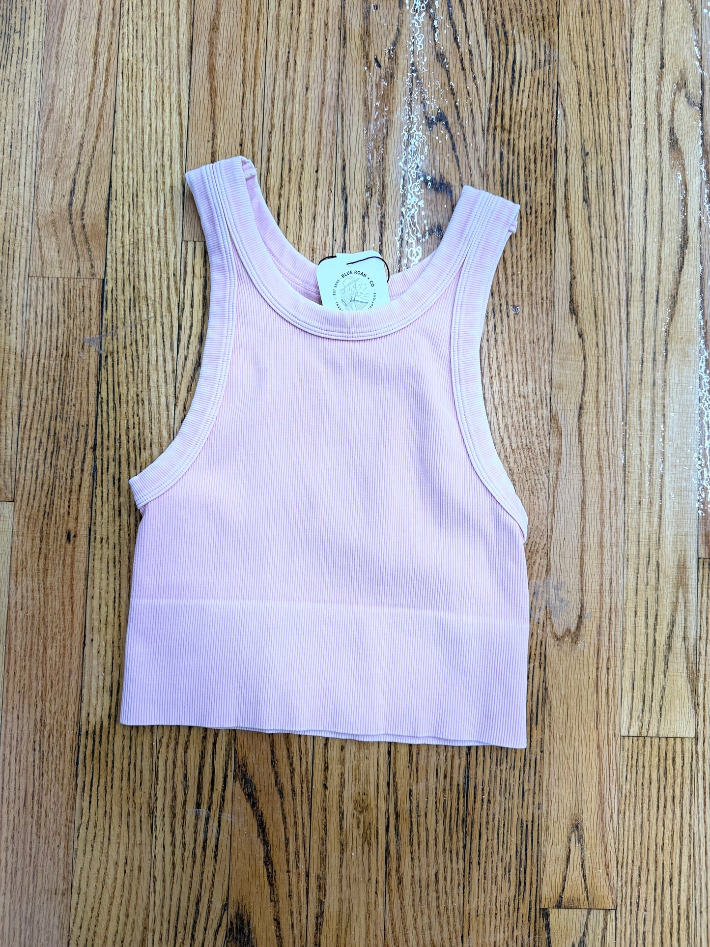 Baby pink ribbed bralette