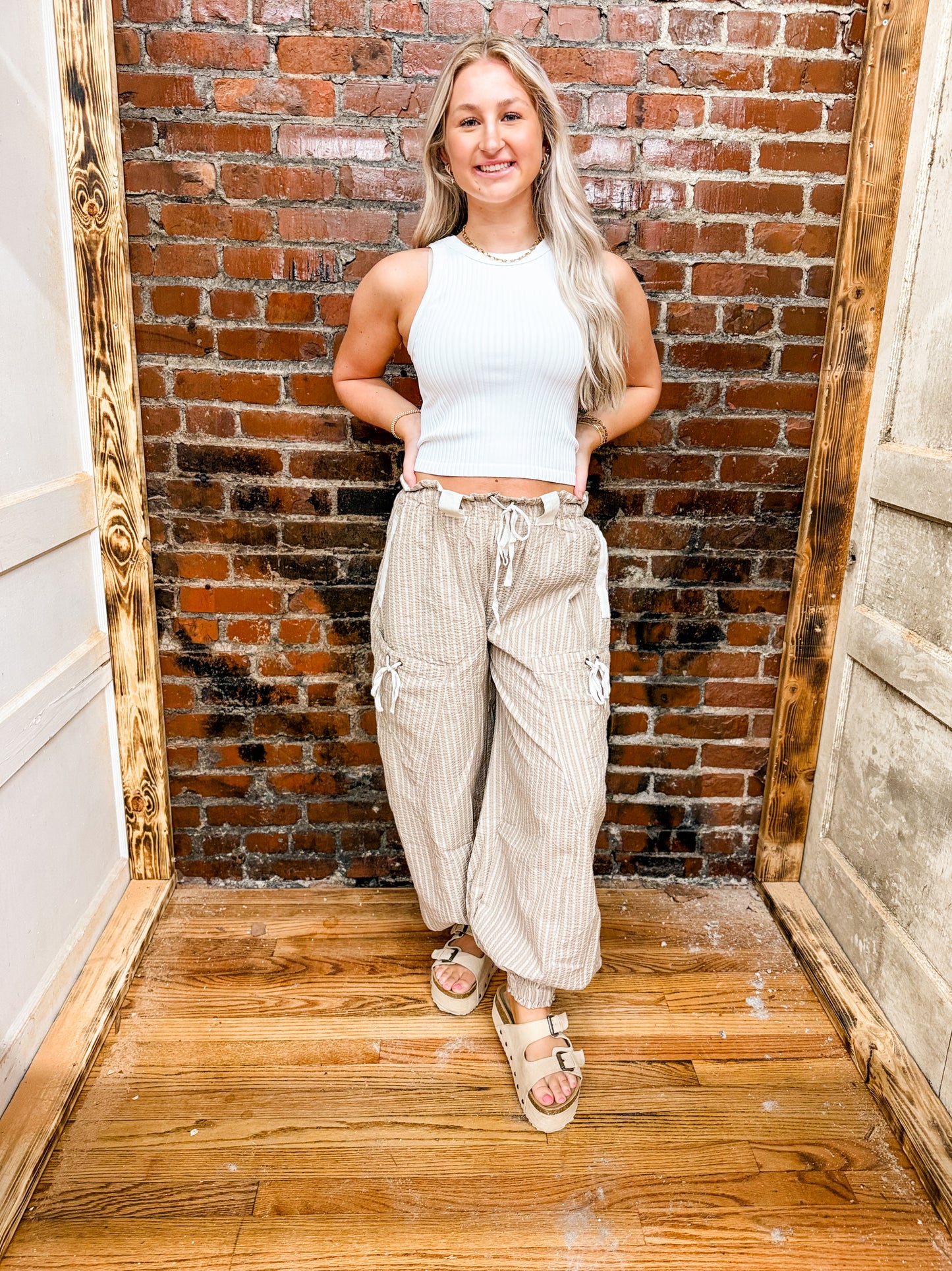 Coco striped jogger pants