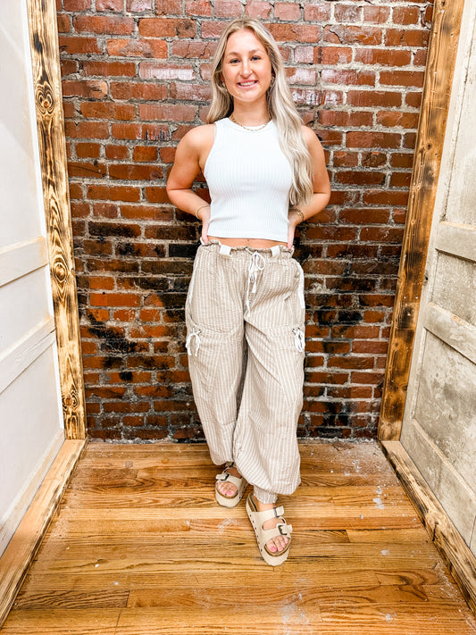 Coco striped jogger pants