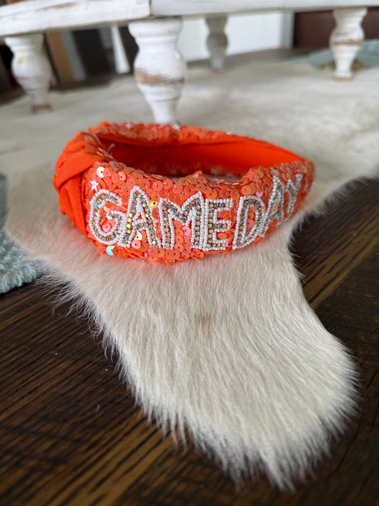 Orange sequins GAMEDAY headband