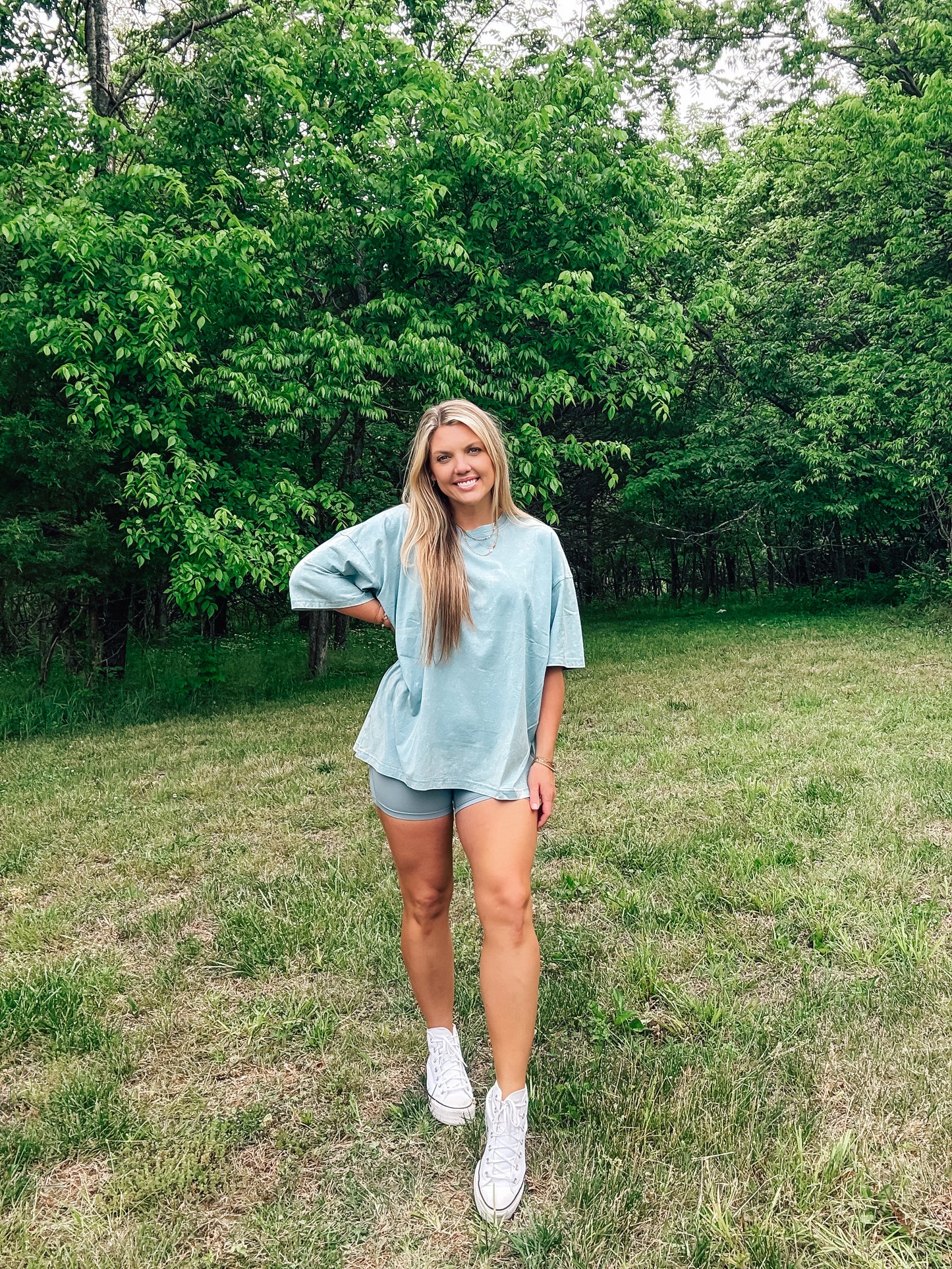 Stormy Acid Wash Boyfriend Tee