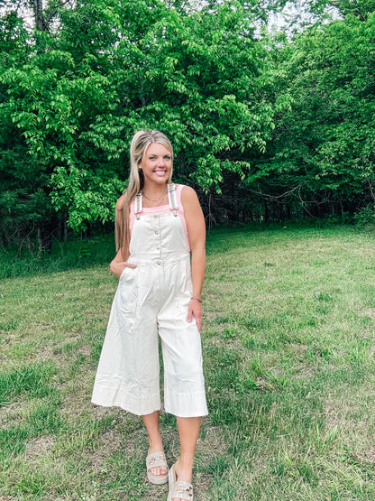 Wildflower Stitch Oversized Overalls