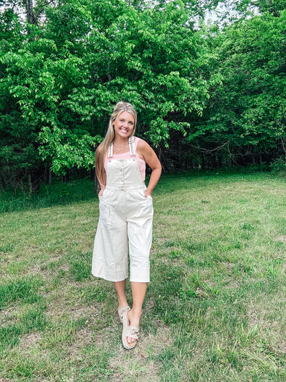 Wildflower Stitch Oversized Overalls