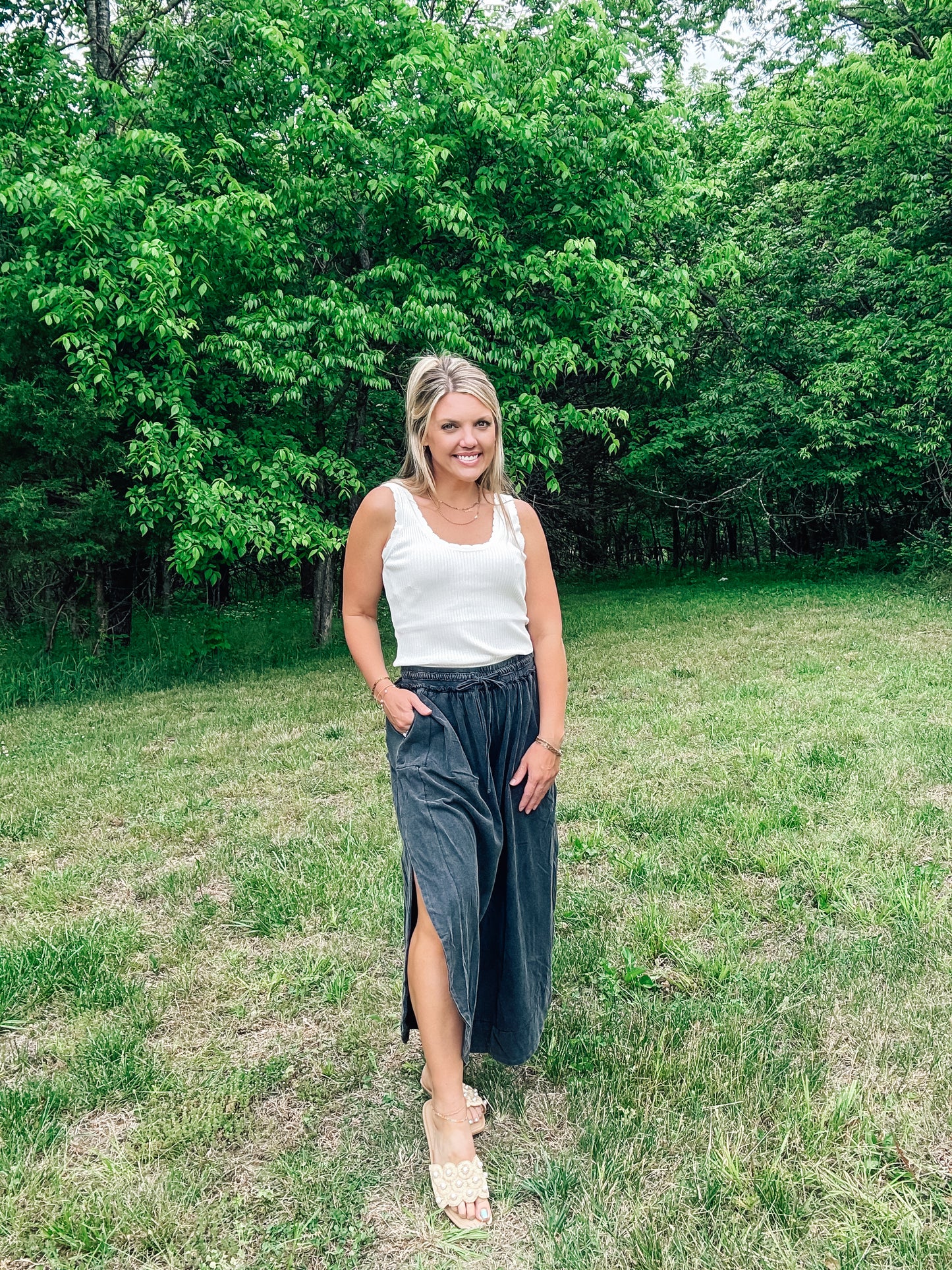 Flowy State Mineral Wash Wide Leg Pants