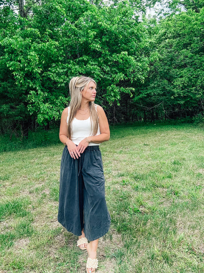 Flowy State Mineral Wash Wide Leg Pants