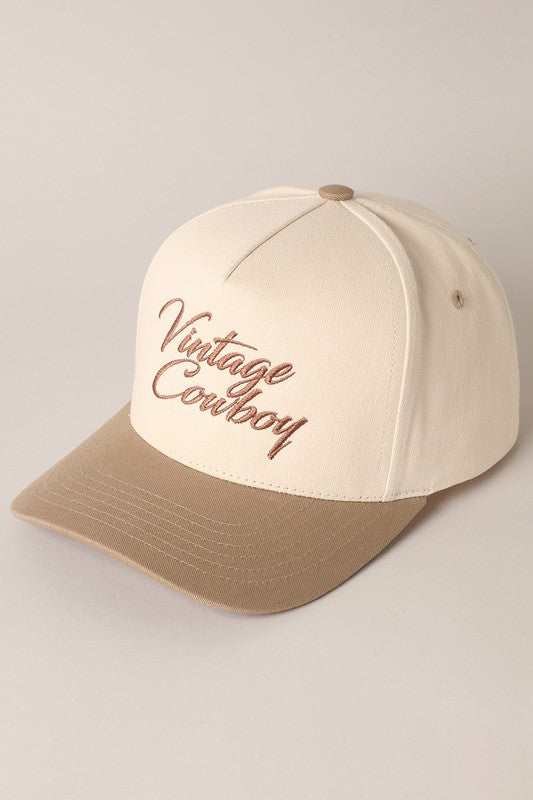 Vintage Cowboy trucker cap in beige