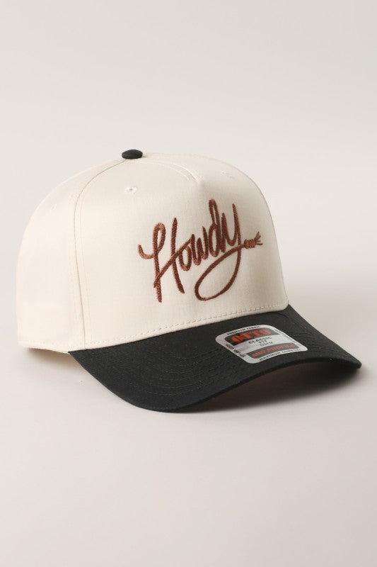 Howdy baseball cap in black/natural