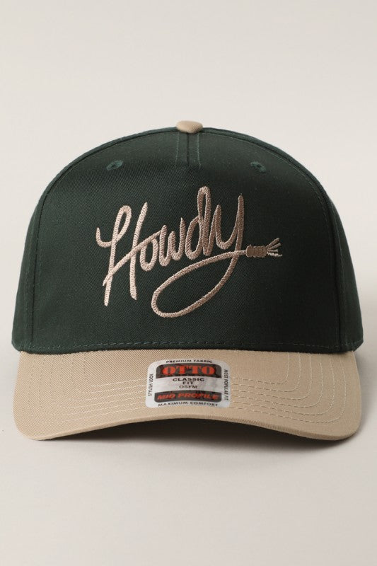 Howdy baseball cap in khaki/dark green