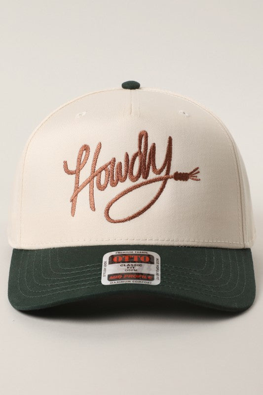 Howdy baseball cap in dark green/natural