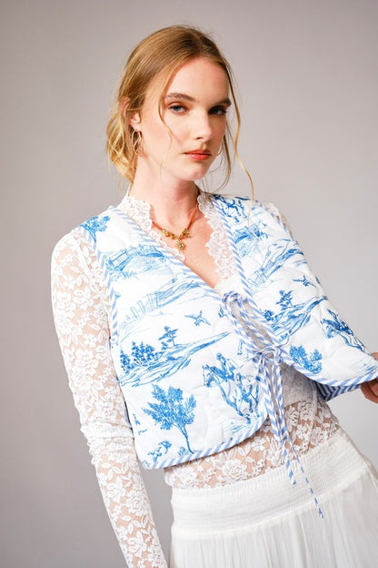 BB Reversible vintage quilted vest in blue